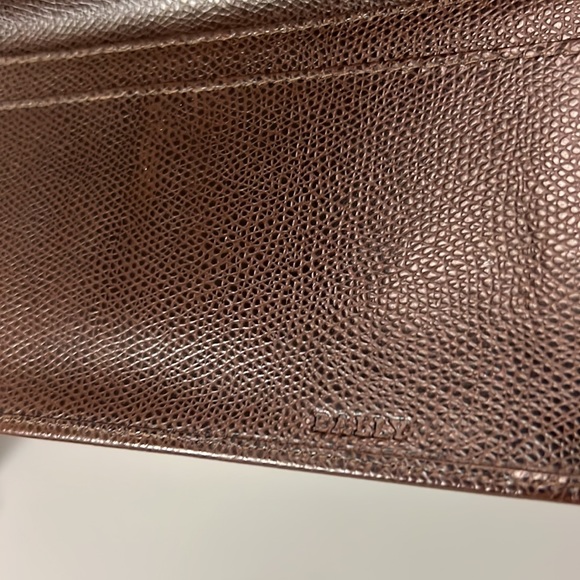 Bally Vintage Brown Embossed Leather Italy Envelope Wallet - Picture 4 of 6